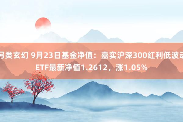 另类玄幻 9月23日基金净值：嘉实沪深300红利低波动ETF最新净值1.2612，涨1.05%